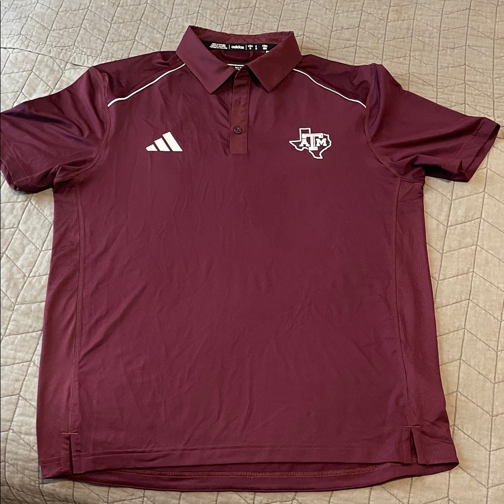 Adidas Burgundy Men's Polo Shirt